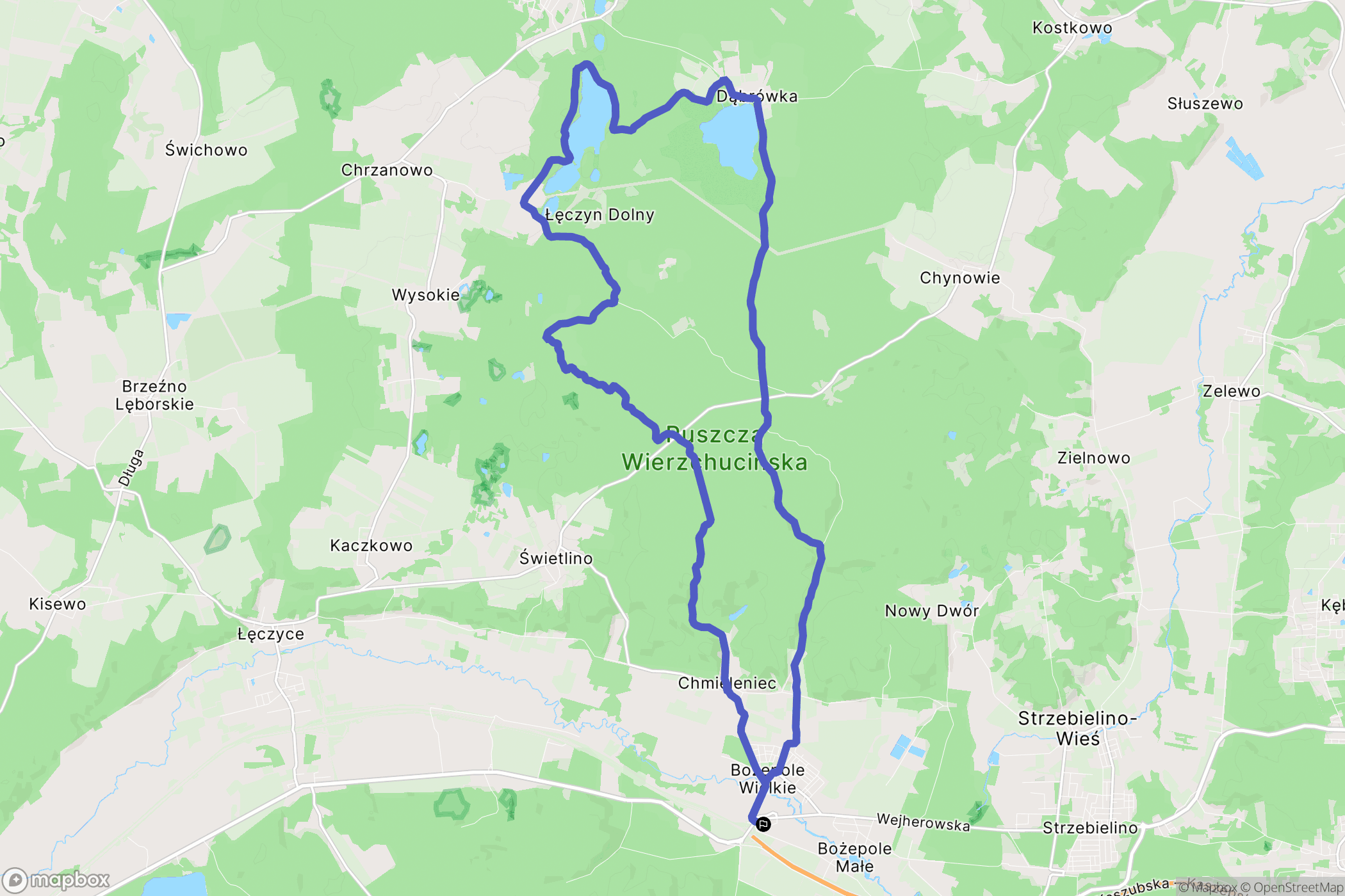 Bożepole Wielkie: mapa trasy - Poland