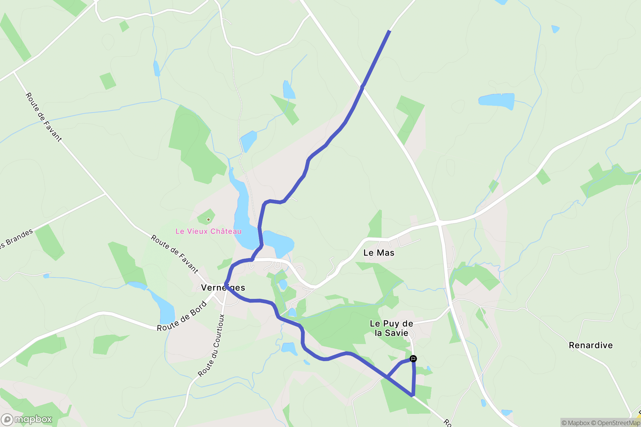 Verneiges : carte du parcours de randonnée - France