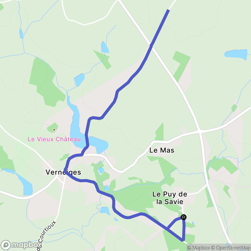 Verneiges : carte du parcours de randonnée - France