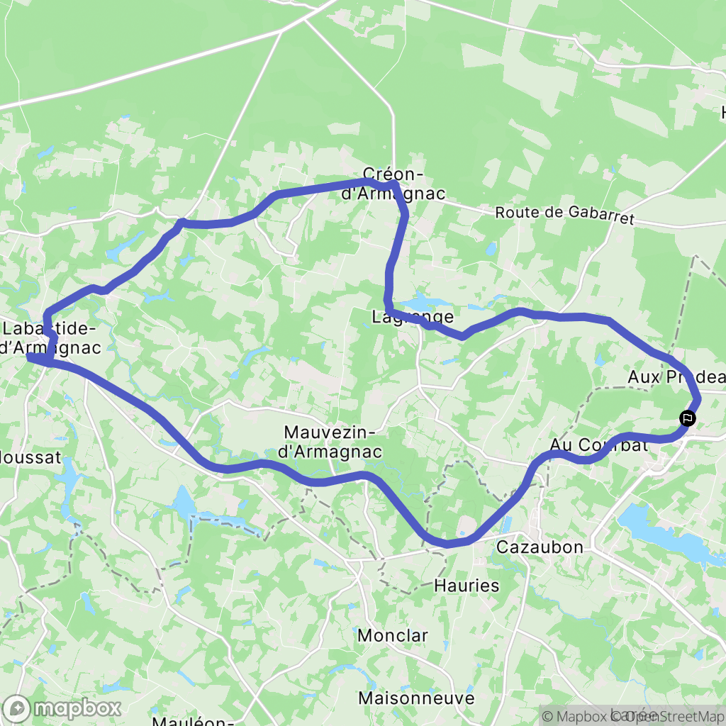 Cazaubon : carte du parcours de randonnée - France