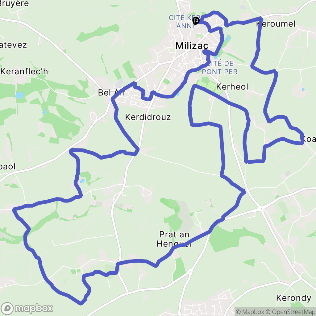 Milizac-Guipronvel : carte du parcours de randonnée - France