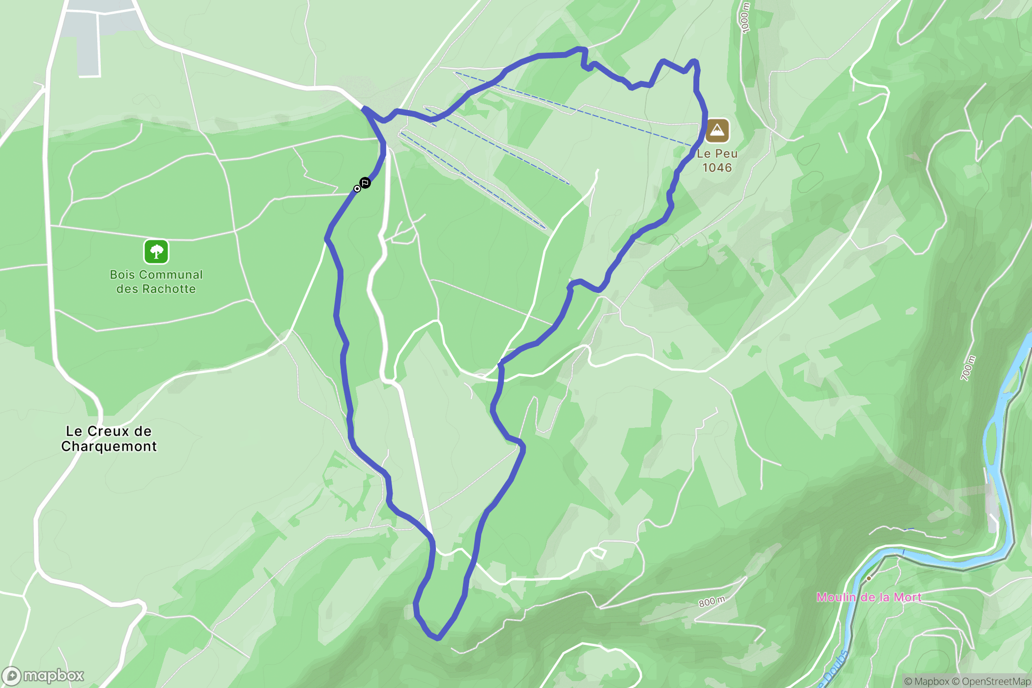Charquemont : carte du parcours de randonnée - France