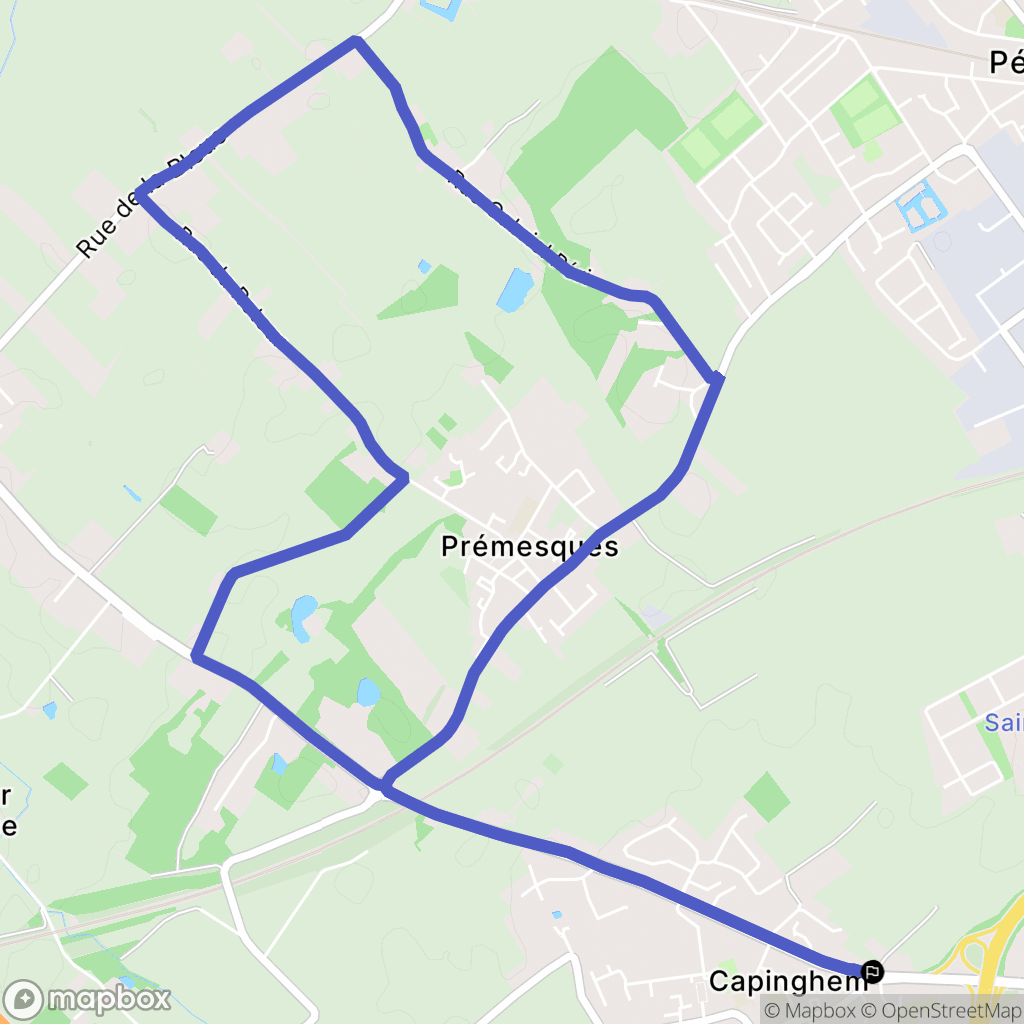 Capinghem : carte du parcours de randonnée - France