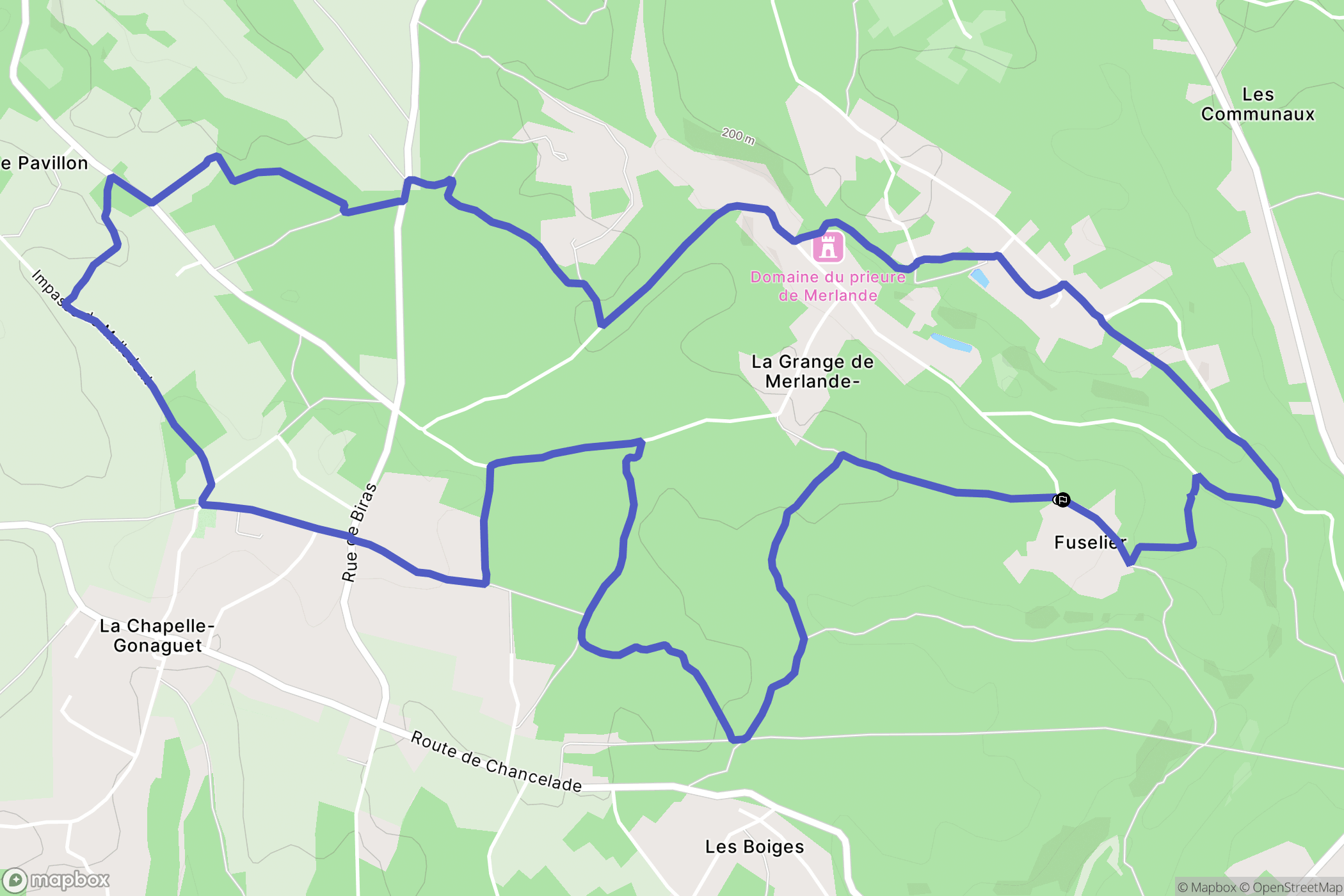 La Chapelle-Gonaguet : carte du parcours de randonnée - France