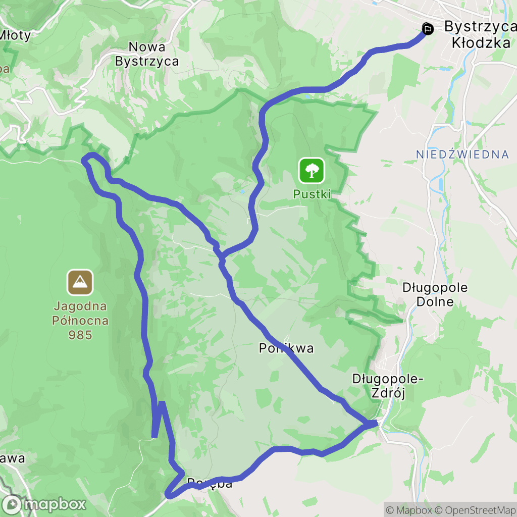 Bystrzyca Kłodzka: mapa trasy - Poland