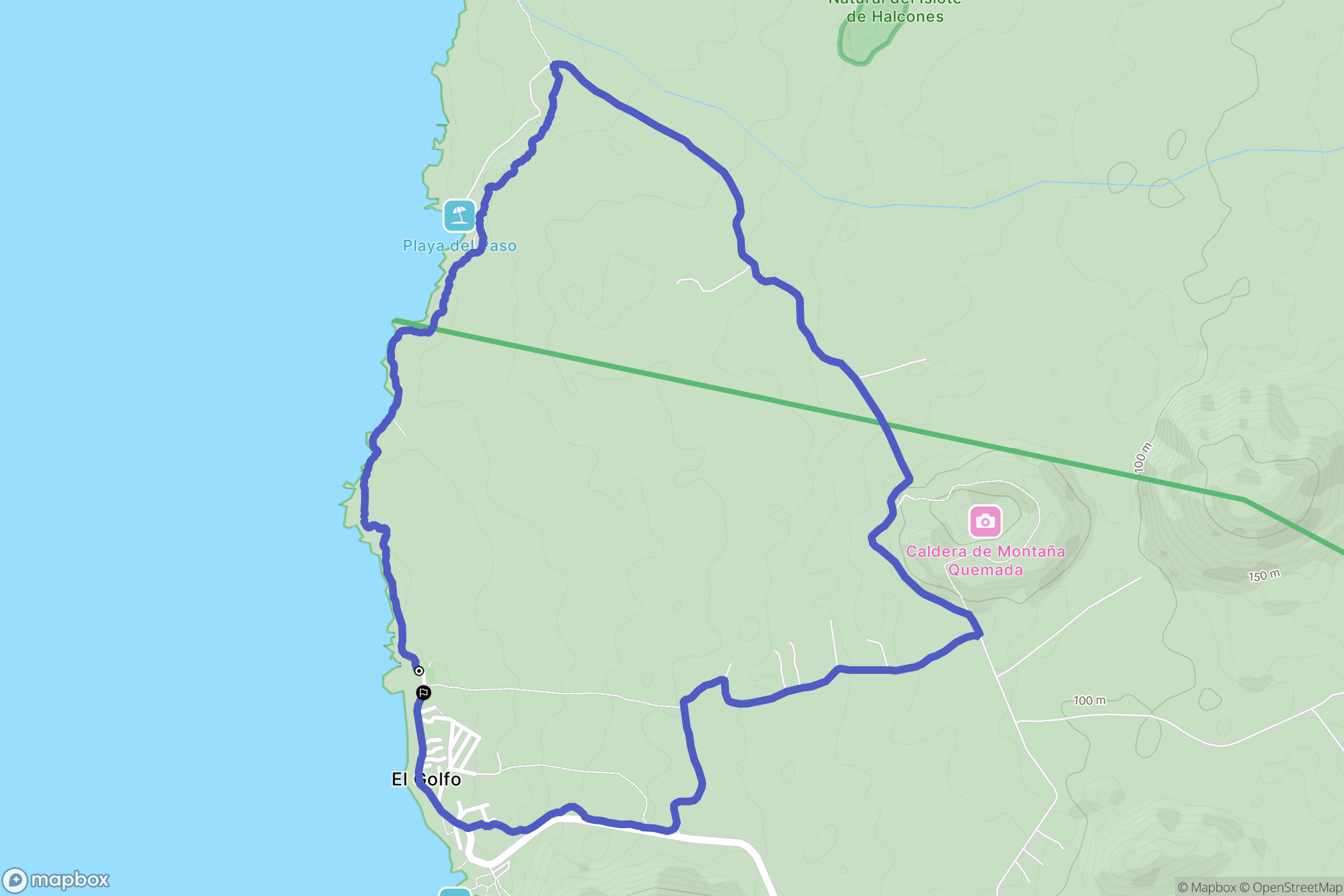 El Golfo : carte du parcours de randonnée - Spain
