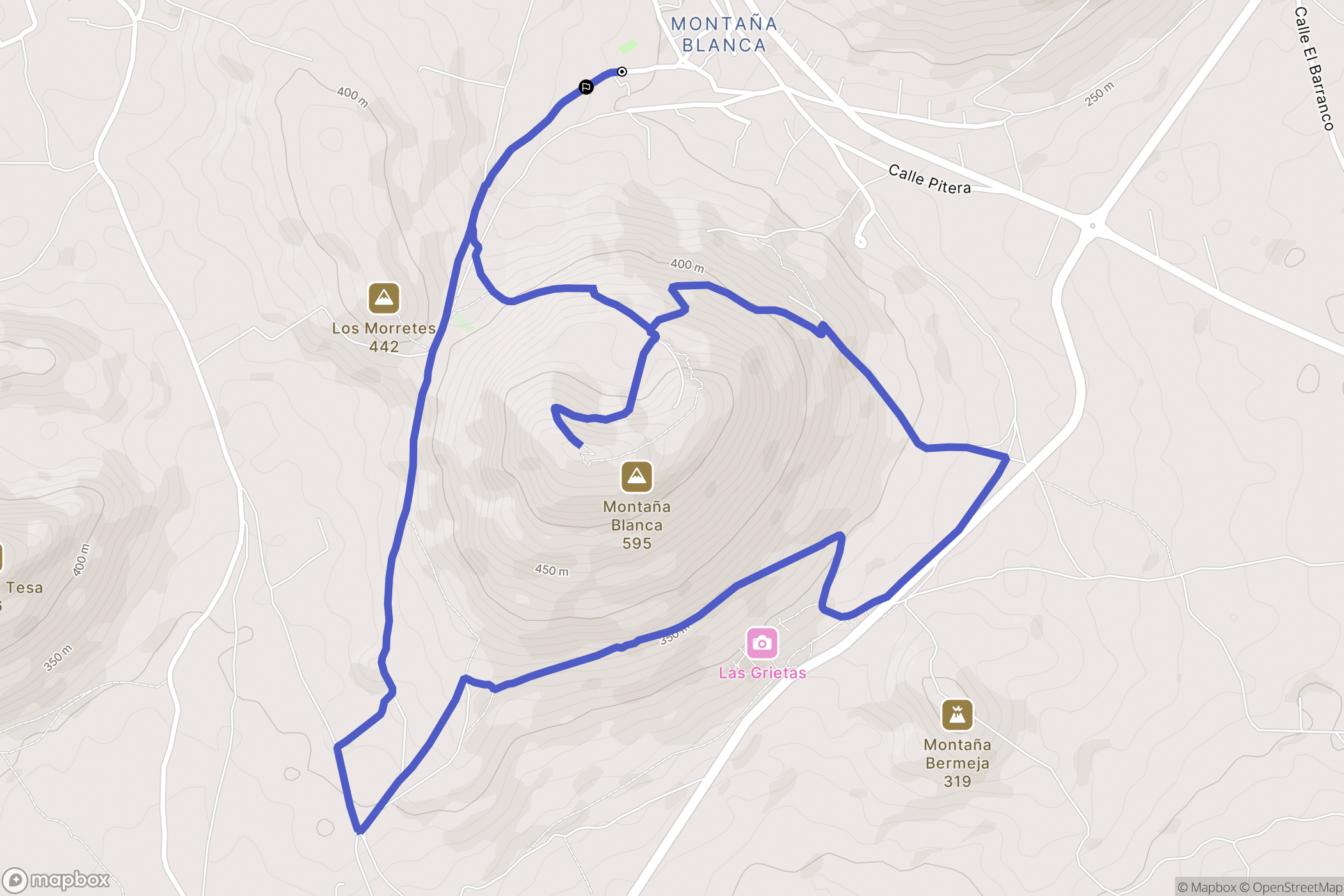 Montaña Blanca : carte du parcours de randonnée - Spain