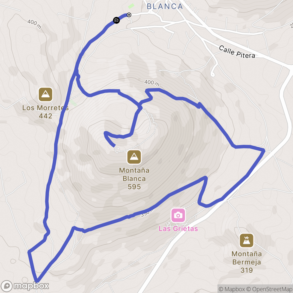 Montaña Blanca : carte du parcours de randonnée - Spain