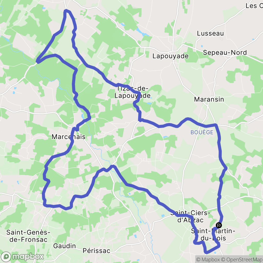 Saint-Martin-du-Bois : carte du parcours de randonnée - France
