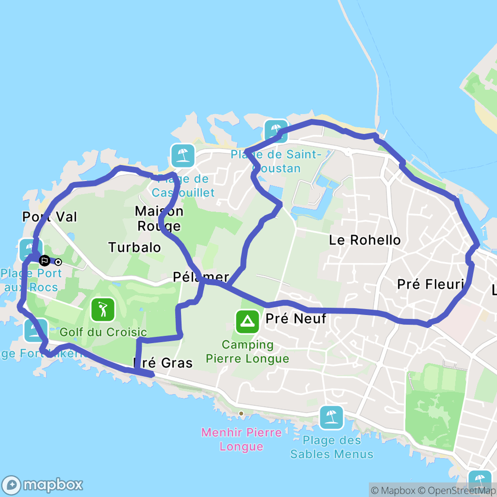 Le Croisic : carte du parcours de randonnée - France