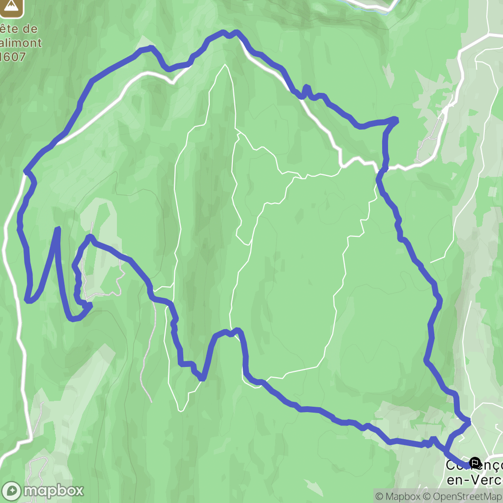 Corrençon-en-Vercors : carte du parcours de randonnée - France