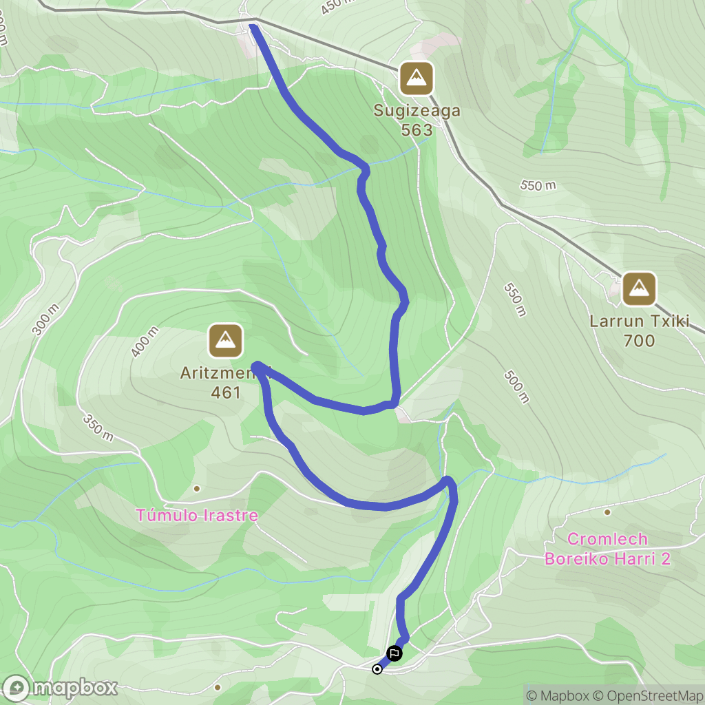 Kaule : carte du parcours de randonnée - Spain