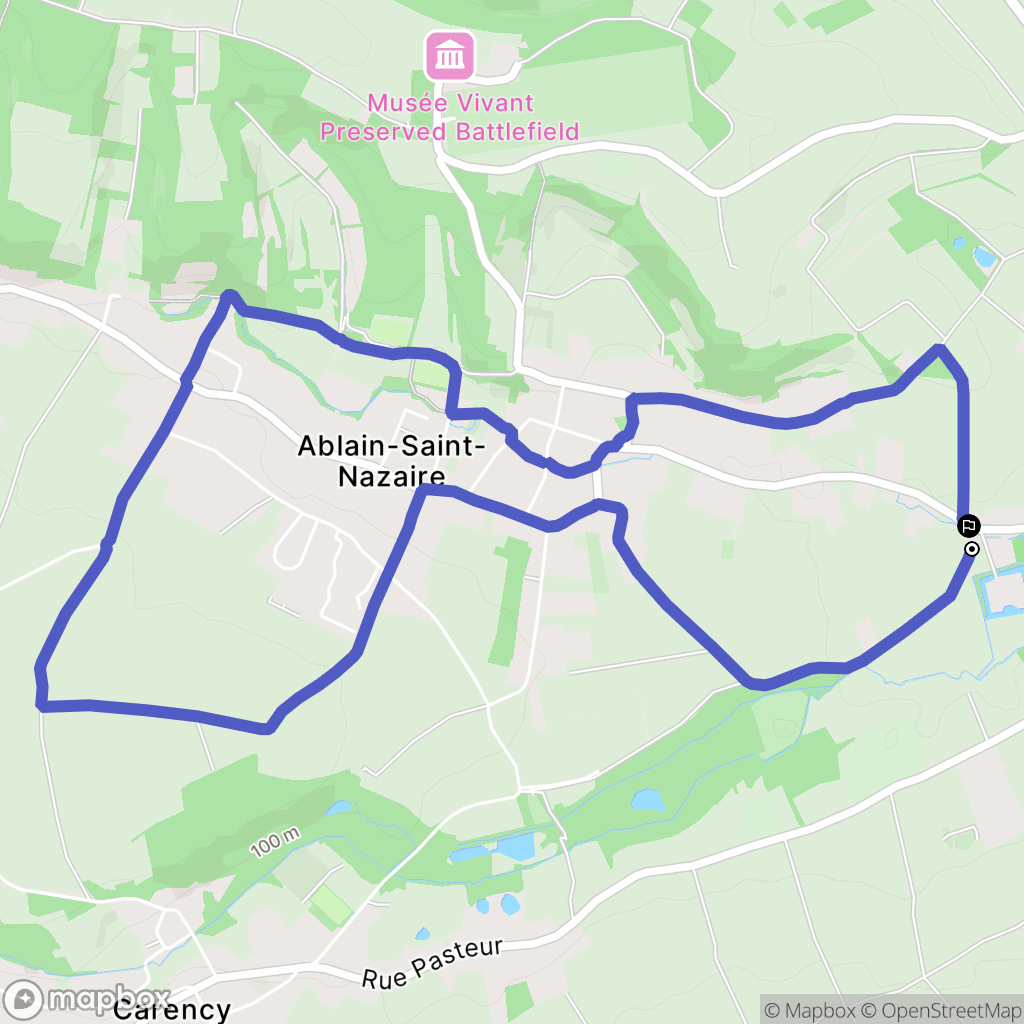Souchez : carte du parcours de randonnée - France