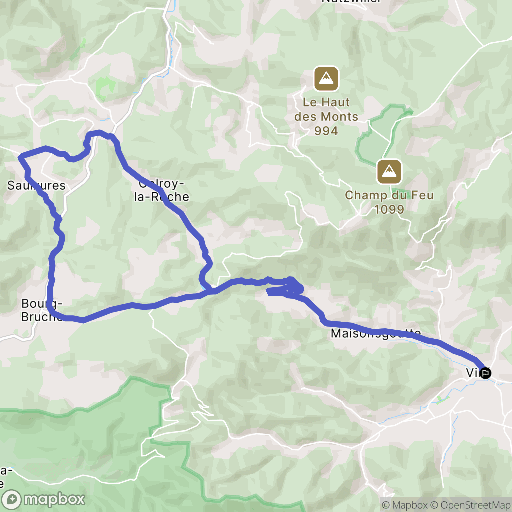 Villé : carte du parcours de randonnée - France