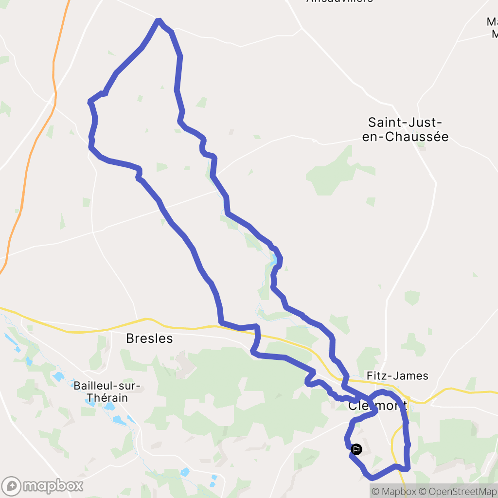Neuilly-sous-Clermont : carte du parcours de randonnée - France