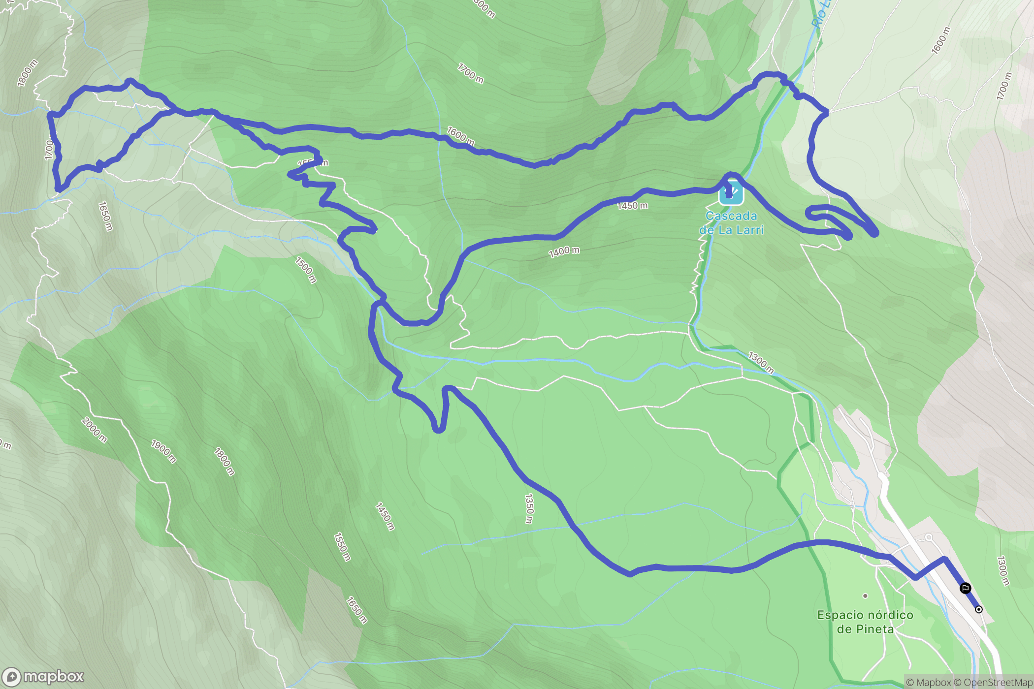 Espierba : carte du parcours de randonnée - Spain