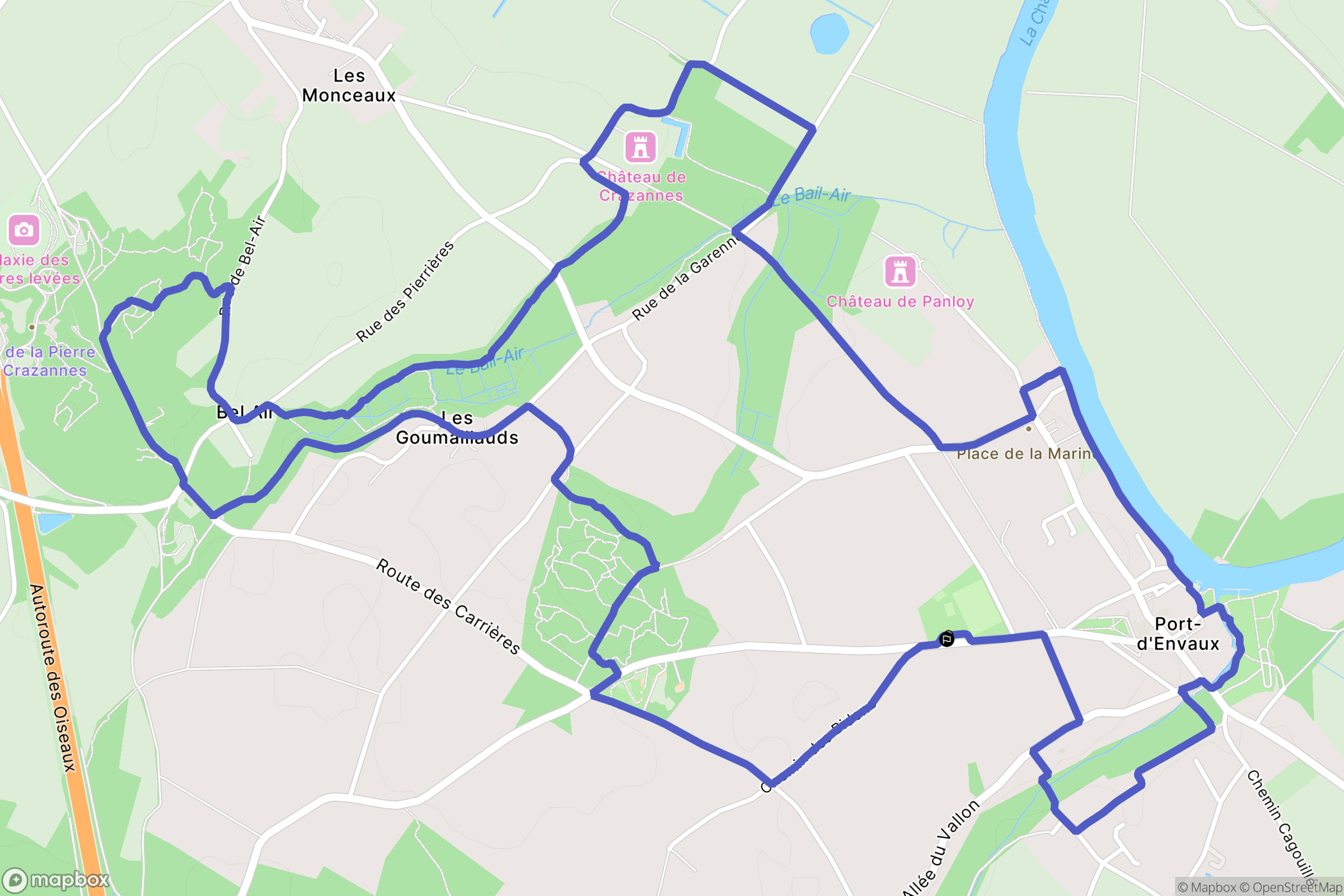 Port-d'Envaux : carte du parcours de randonnée - France