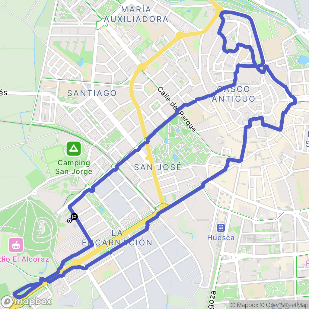 Huesca : carte du parcours de randonnée - Spain