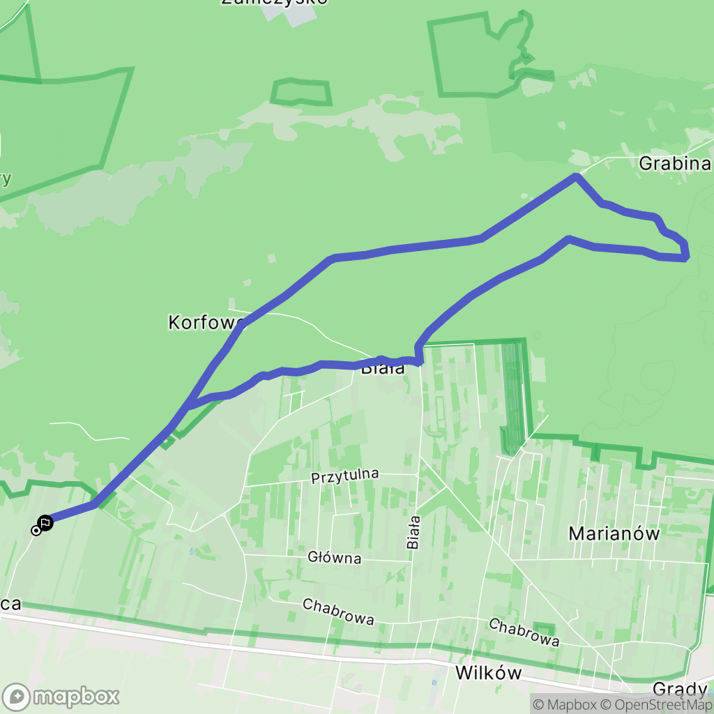 Wiejca: mapa trasy - Poland