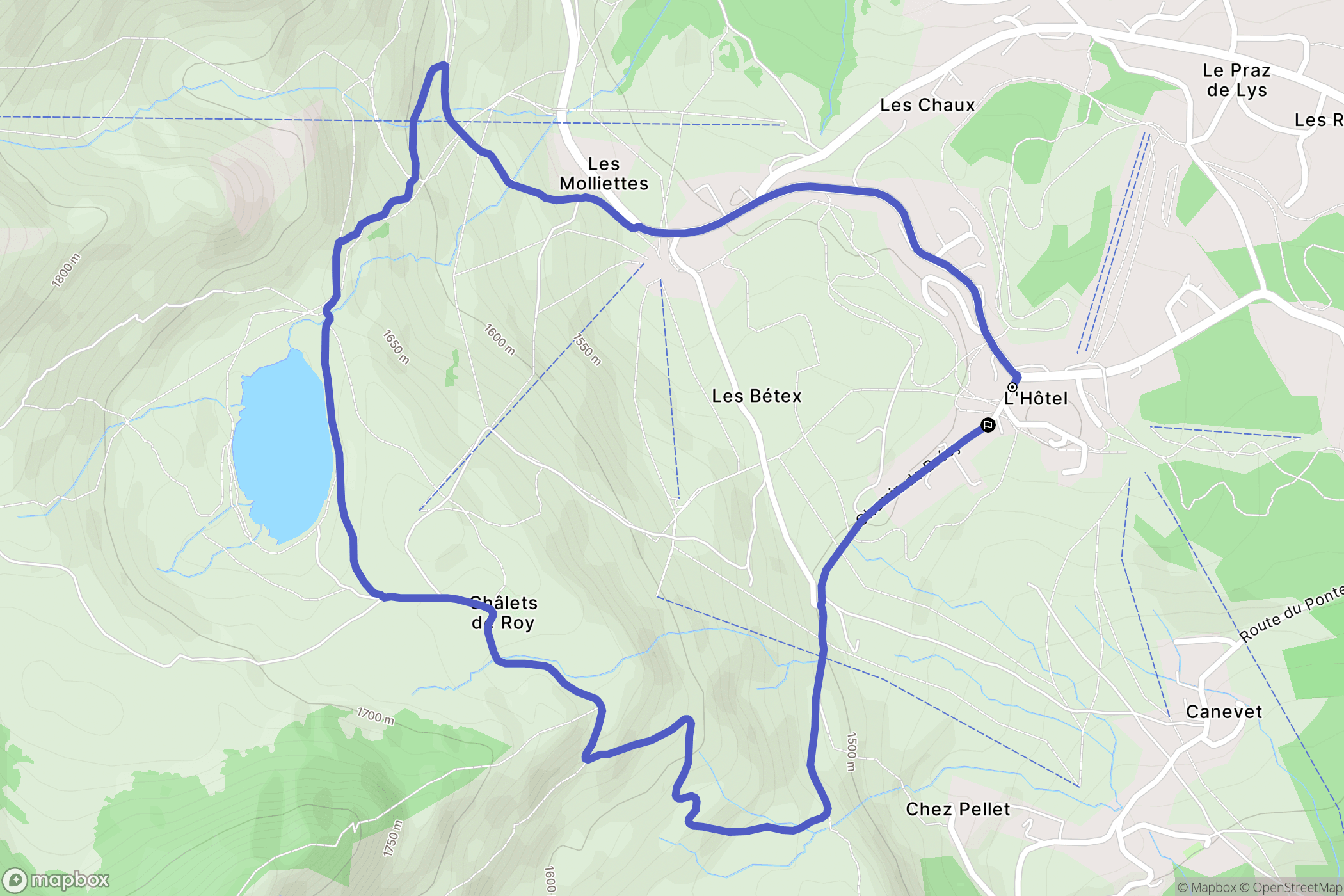 Taninges : carte du parcours de randonnée - France