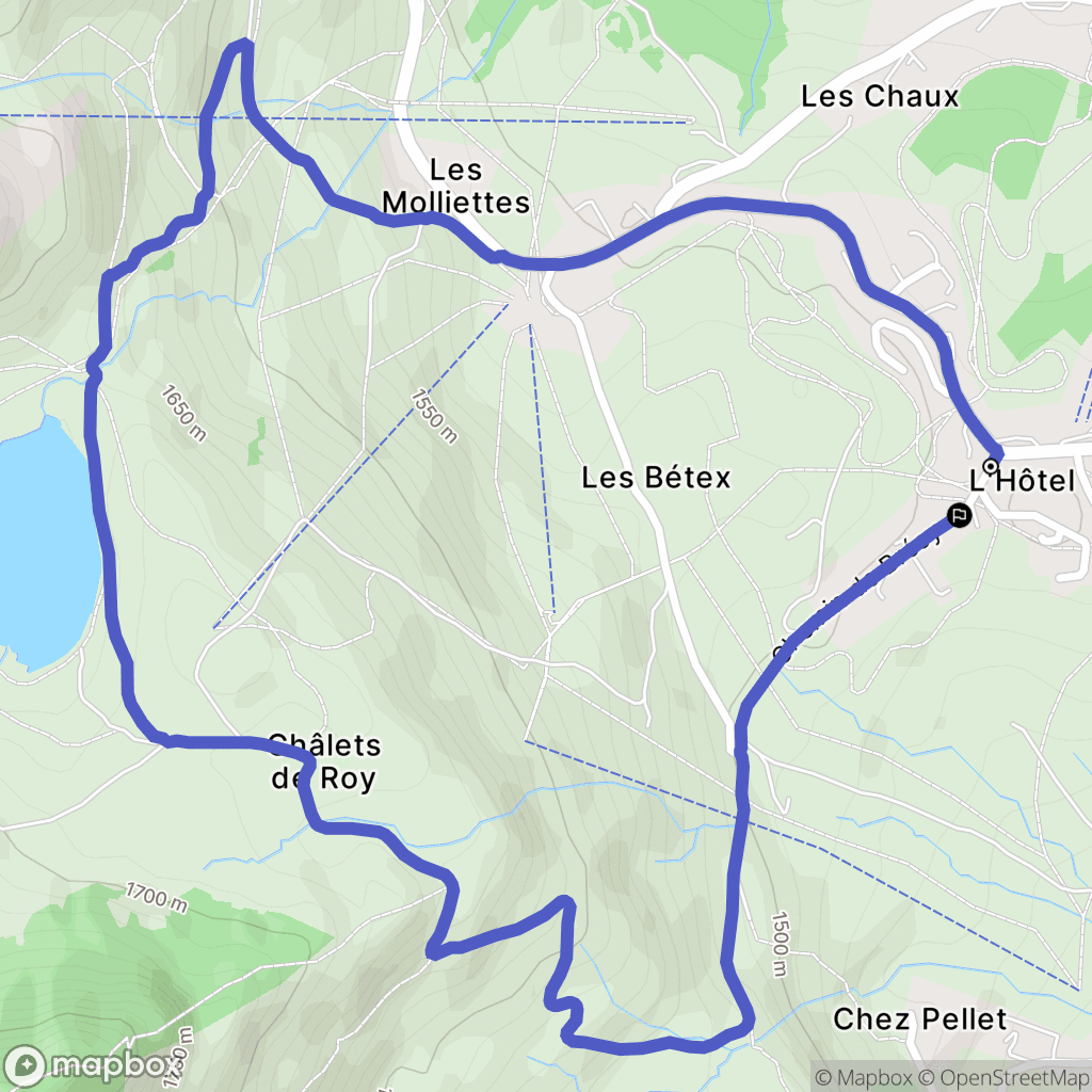 Taninges : carte du parcours de randonnée - France