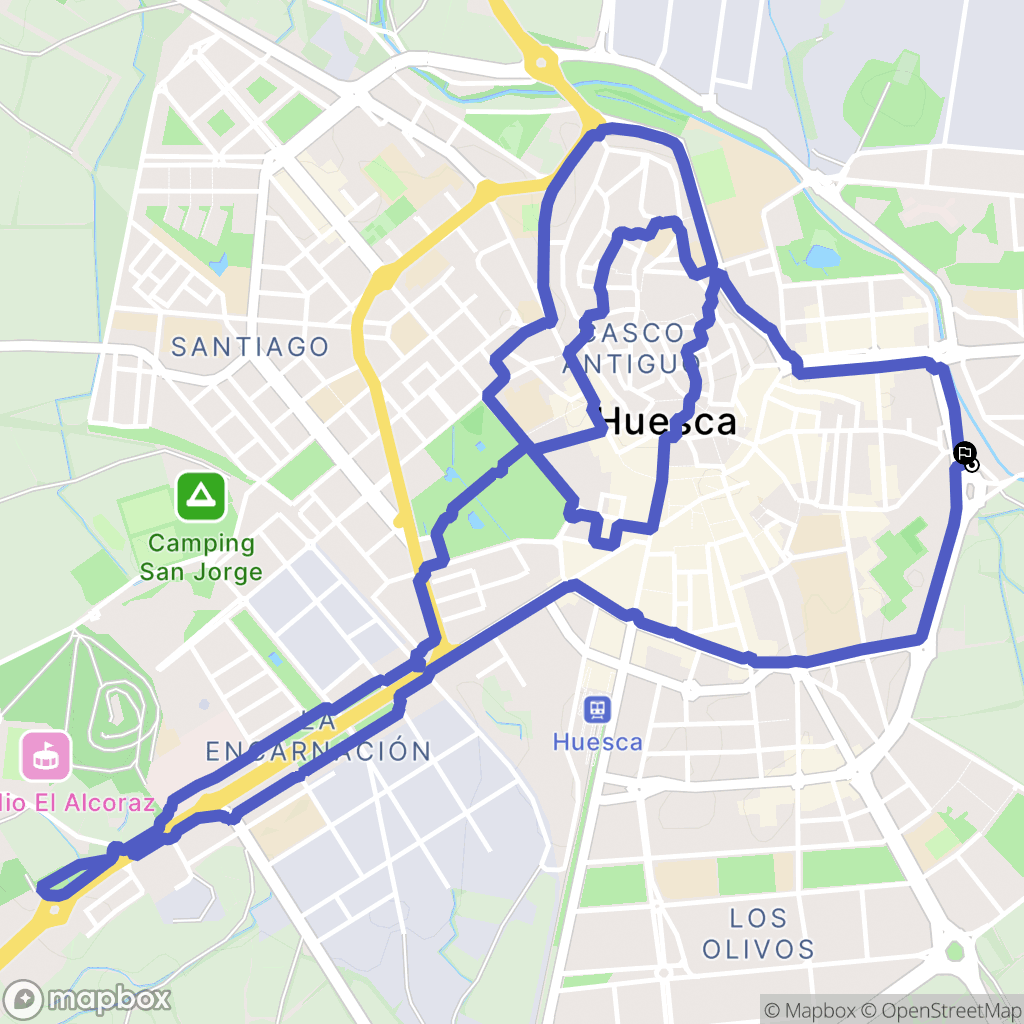 Huesca : carte du parcours de randonnée - Spain