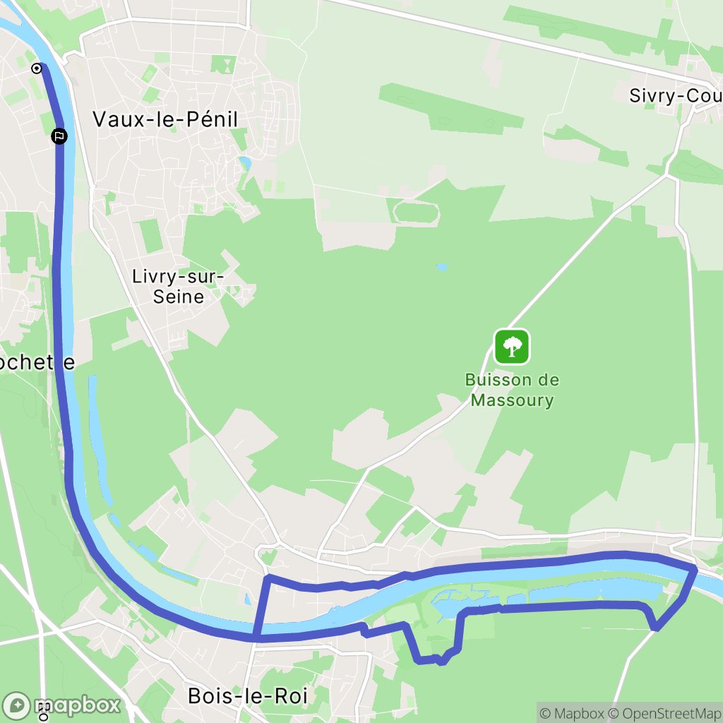 Melun : carte du parcours de randonnée - France