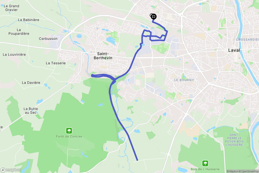 Laval : carte du parcours de randonnée - France