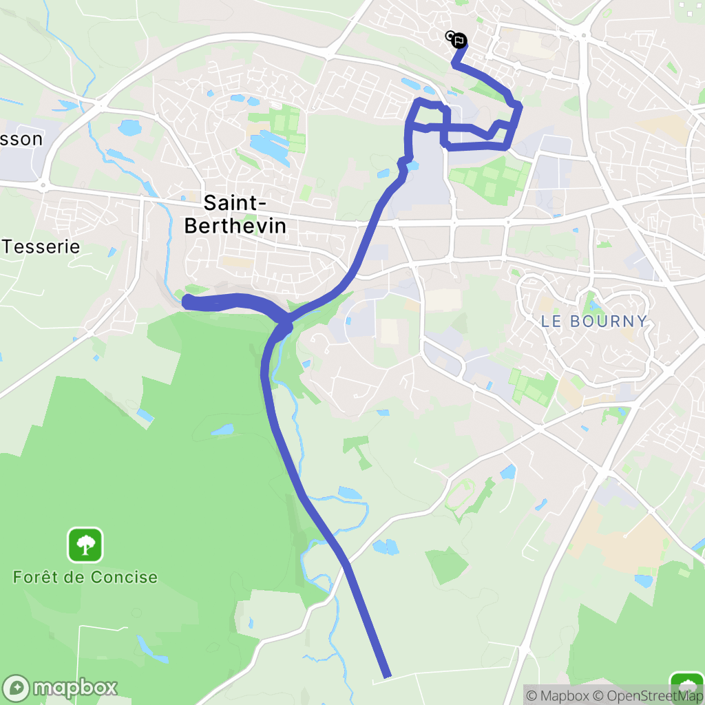 Laval : carte du parcours de randonnée - France