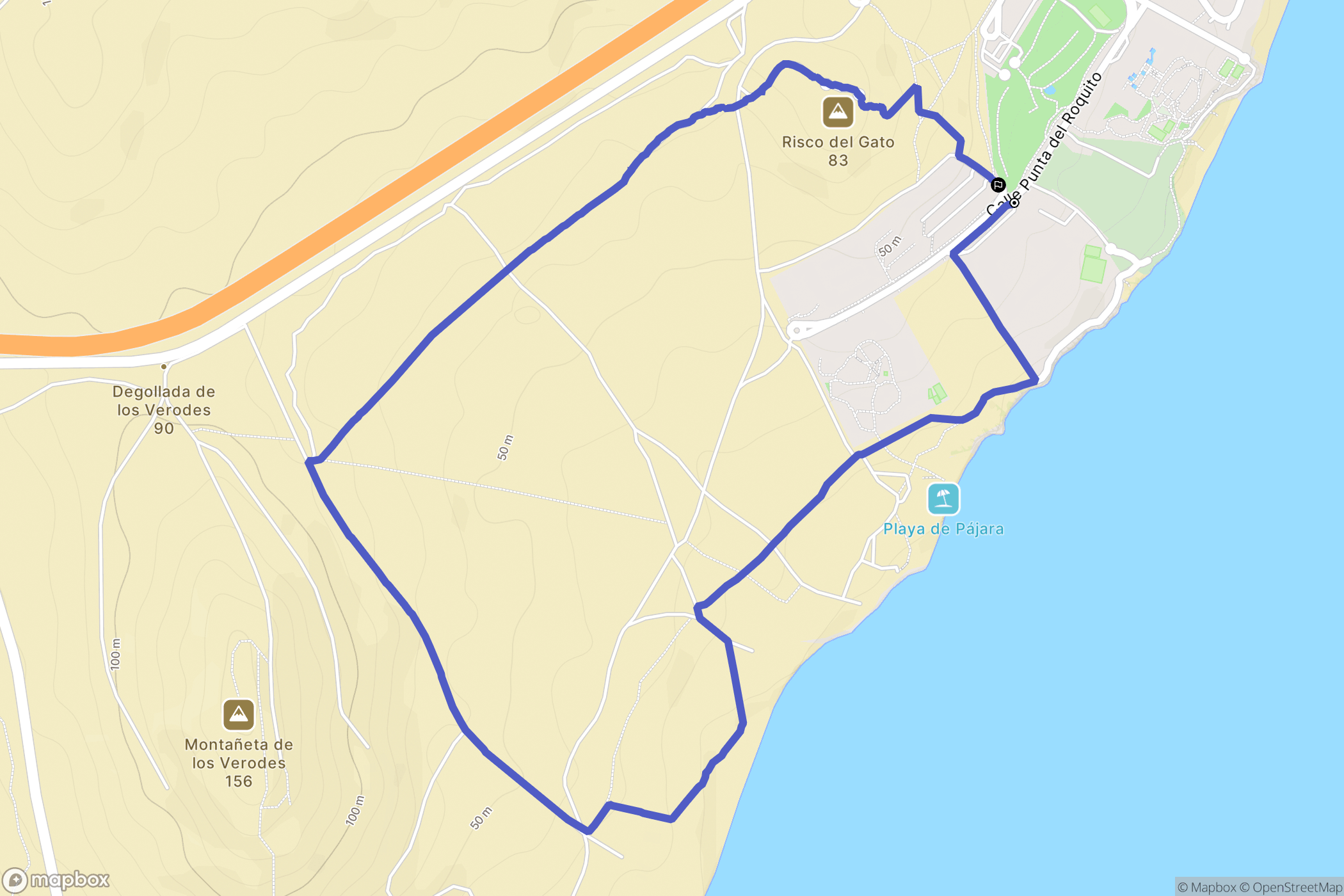 Costa Calma : carte du parcours de randonnée - Spain