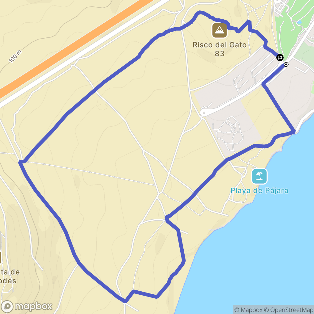 Costa Calma : carte du parcours de randonnée - Spain