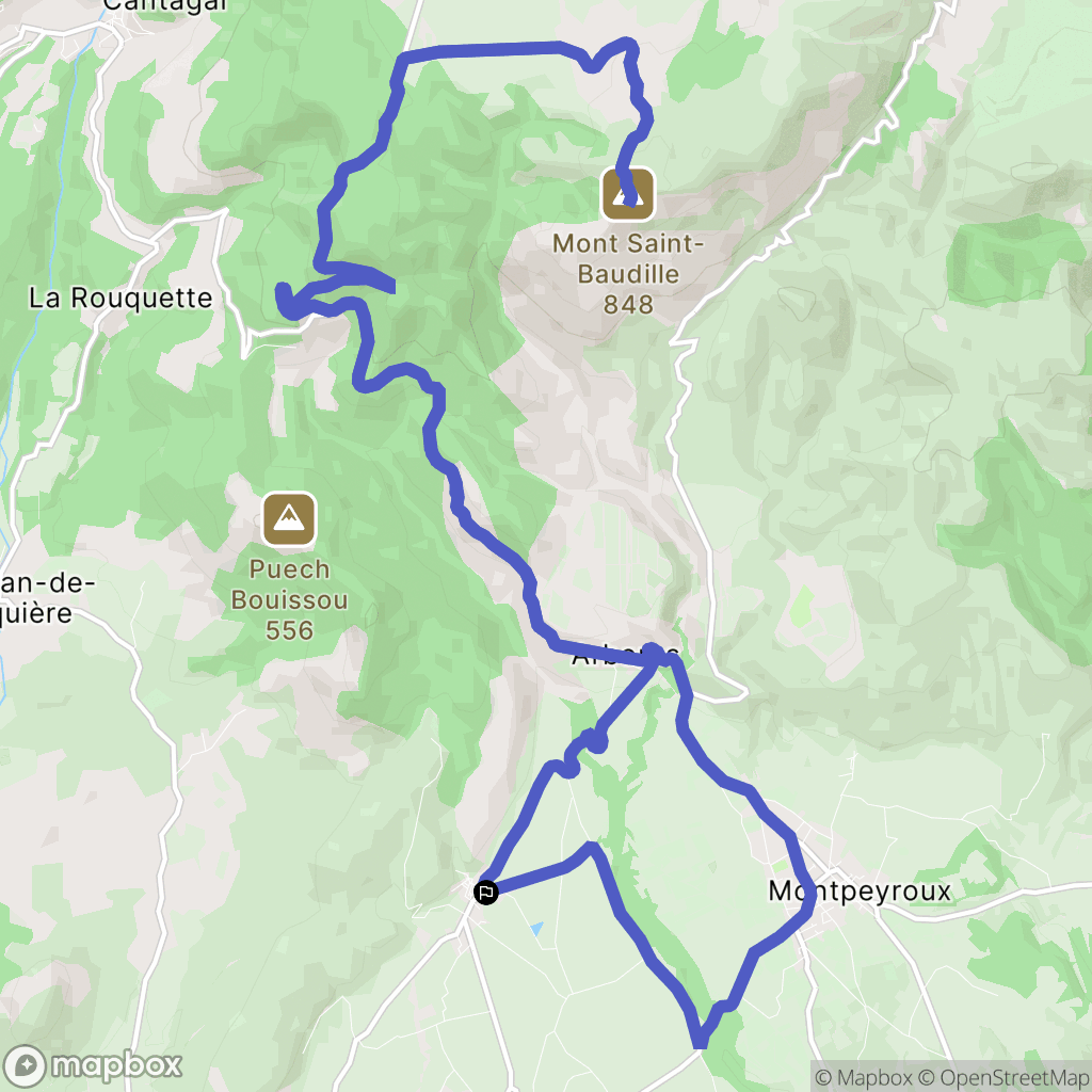 Saint-Saturnin-de-Lucian : carte du parcours de randonnée - France