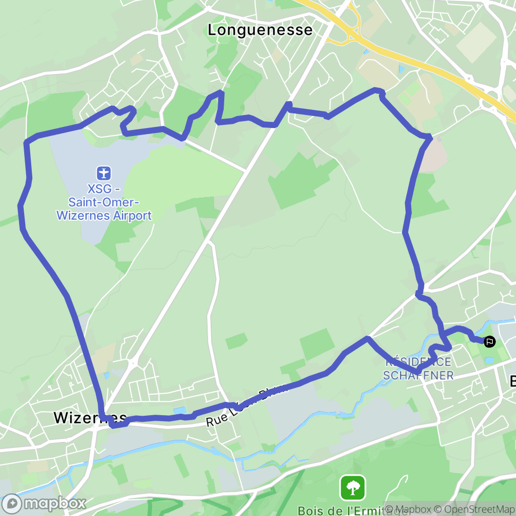 Blendecques : carte du parcours de randonnée - France
