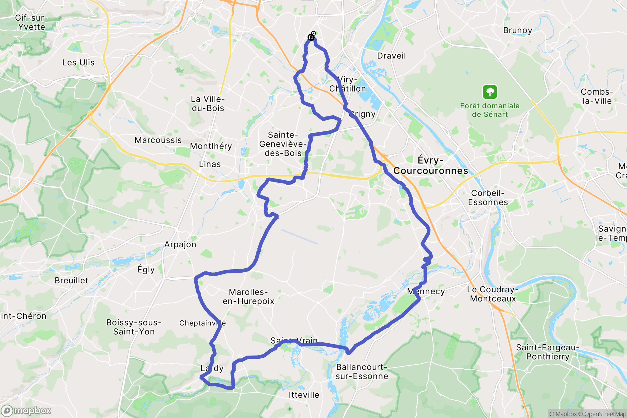 Savigny-sur-Orge : carte du parcours de randonnée - France