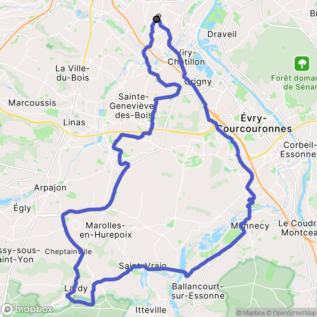 Savigny-sur-Orge : carte du parcours de randonnée - France
