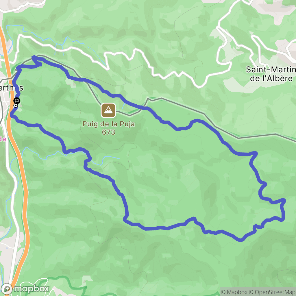 Le Perthus : carte du parcours de randonnée - Spain