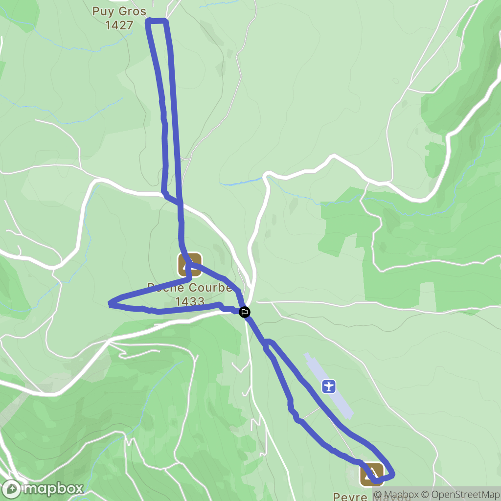 Saint-Pierre-la-Bourlhonne : carte du parcours de randonnée - France
