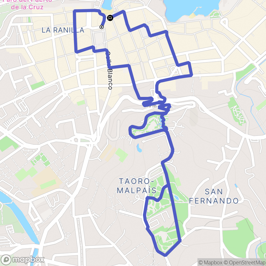 Puerto de la Cruz : carte du parcours de randonnée - Spain