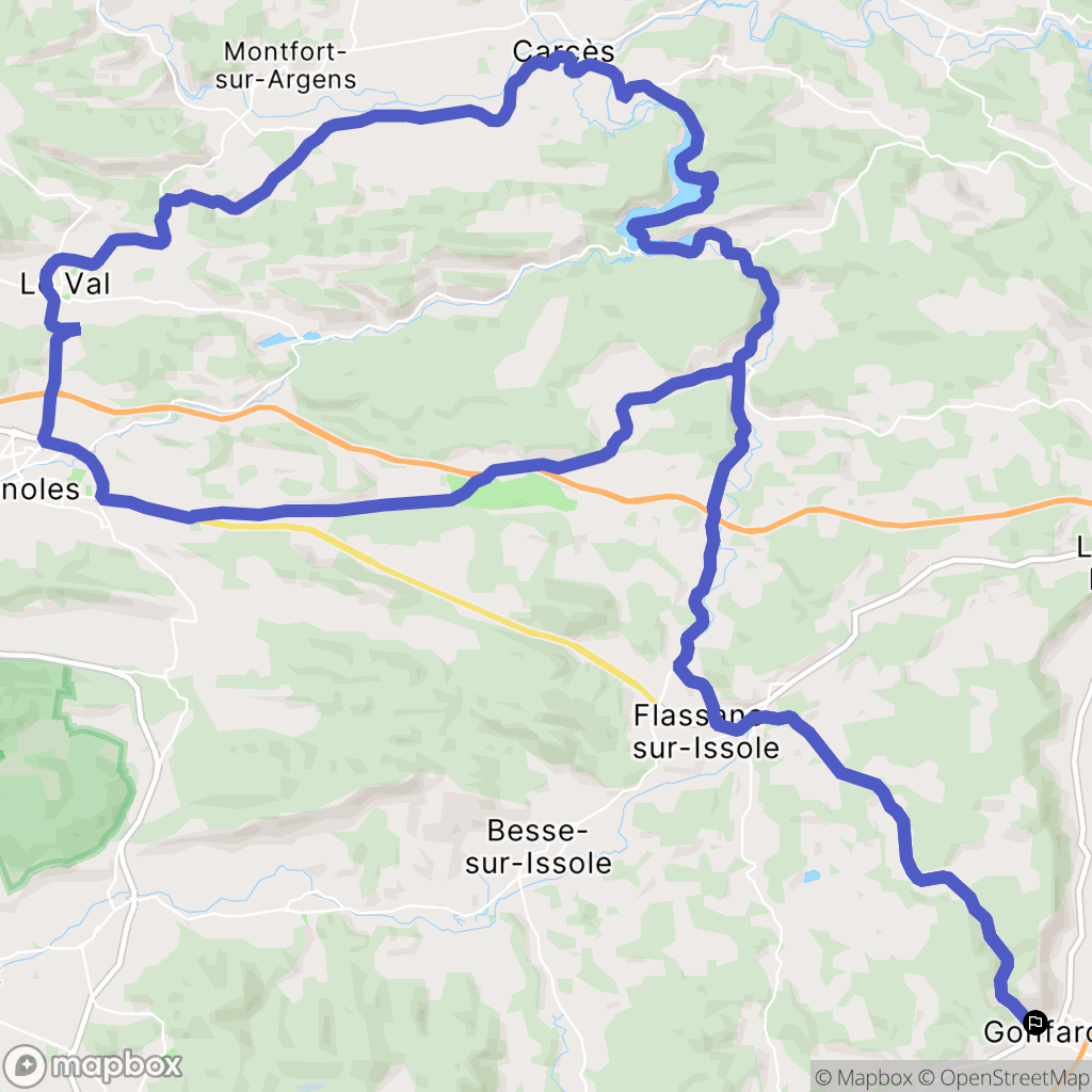 Gonfaron : carte du parcours de randonnée - France