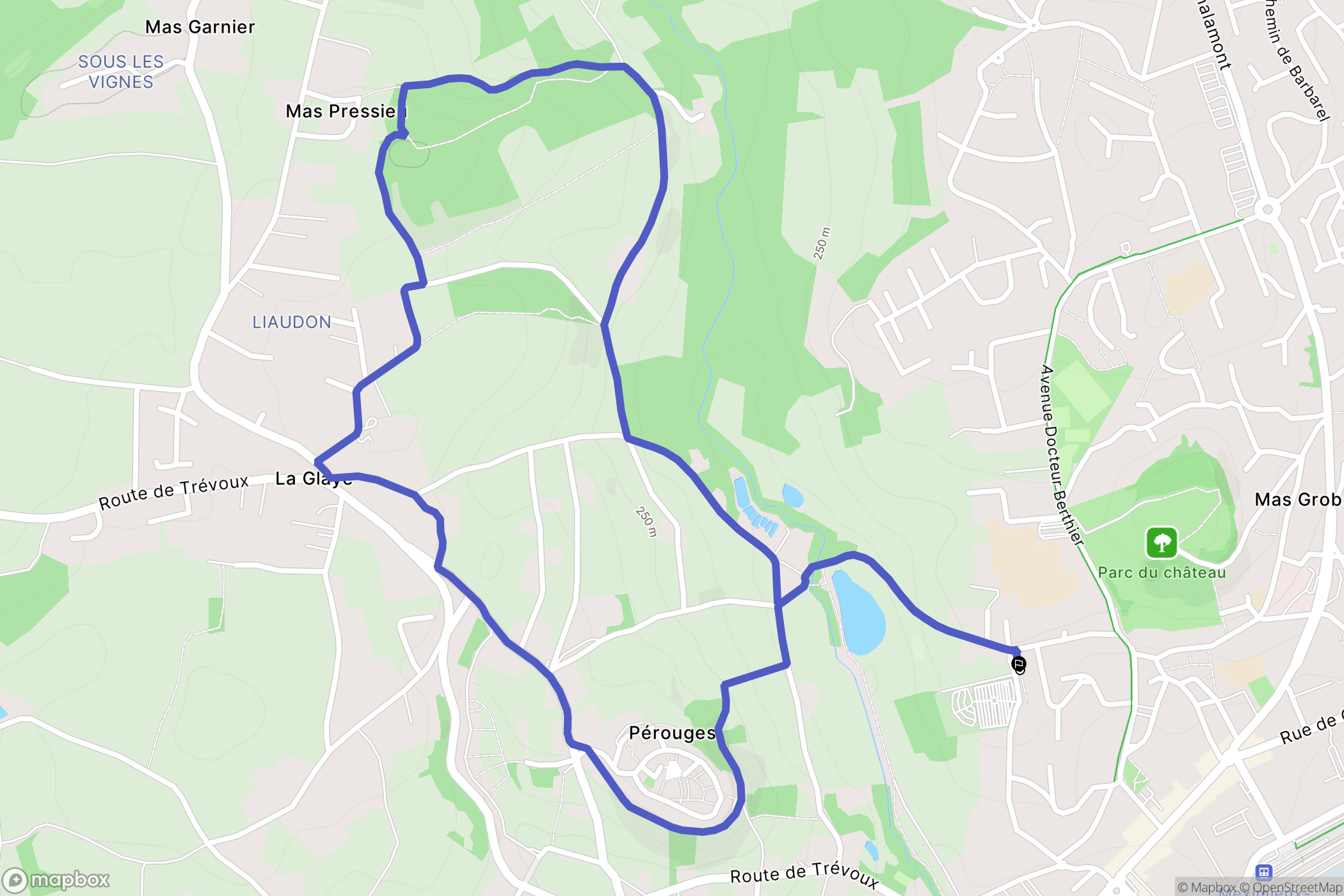 Meximieux : carte du parcours de randonnée - France