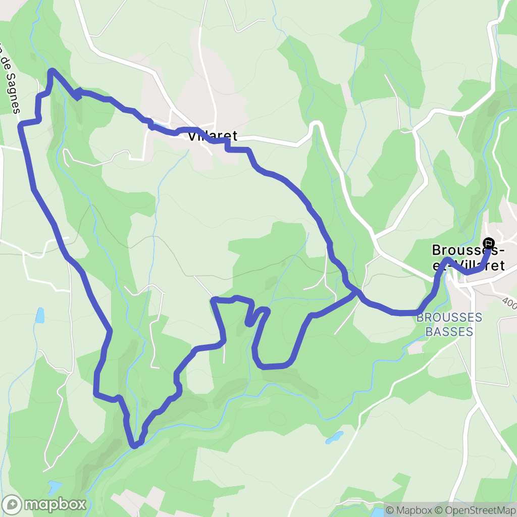 Brousses-et-Villaret : carte du parcours de randonnée - France