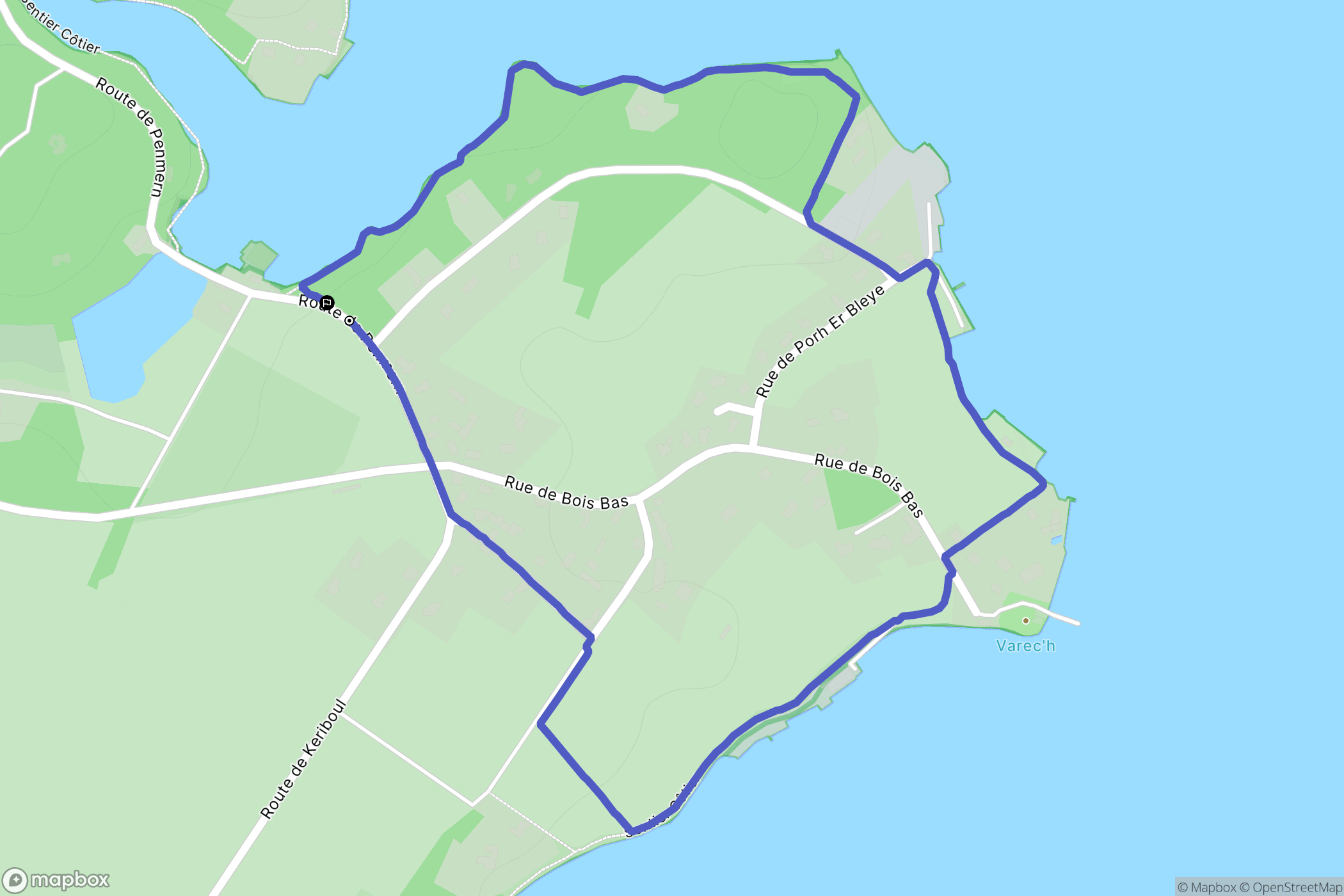 Baden : carte du parcours de randonnée - France