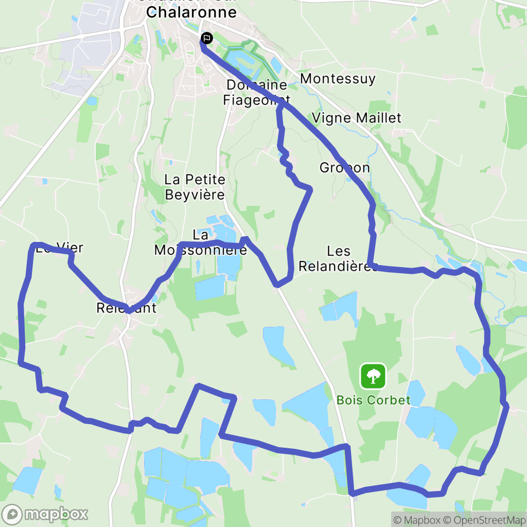 Châtillon-sur-Chalaronne : carte du parcours de randonnée - France