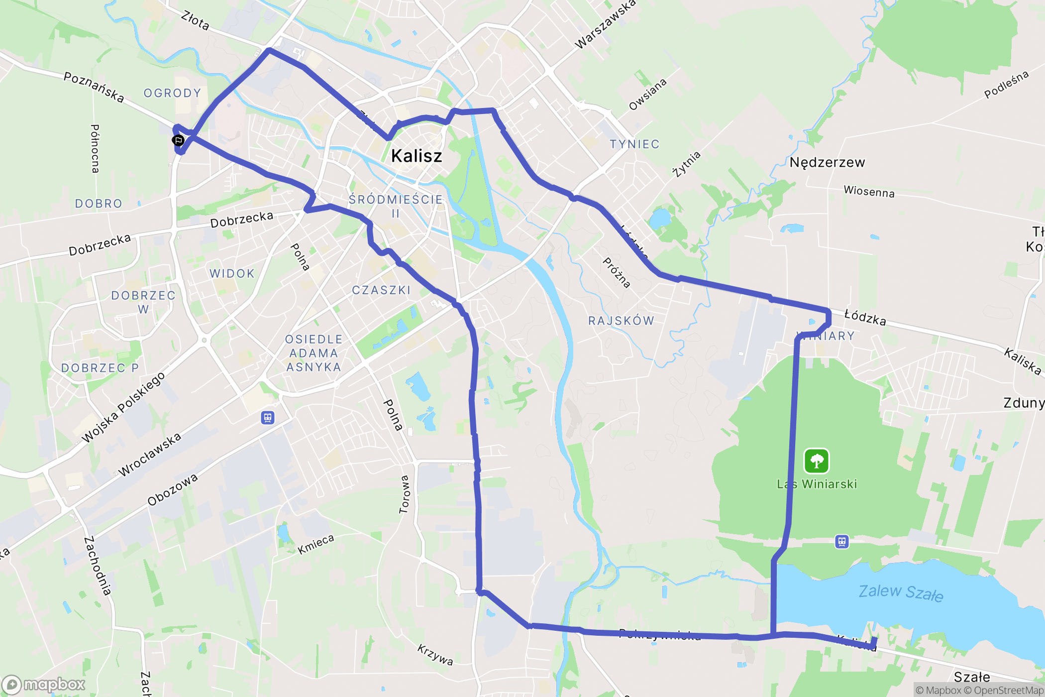 Kalisz: mapa trasy - Poland