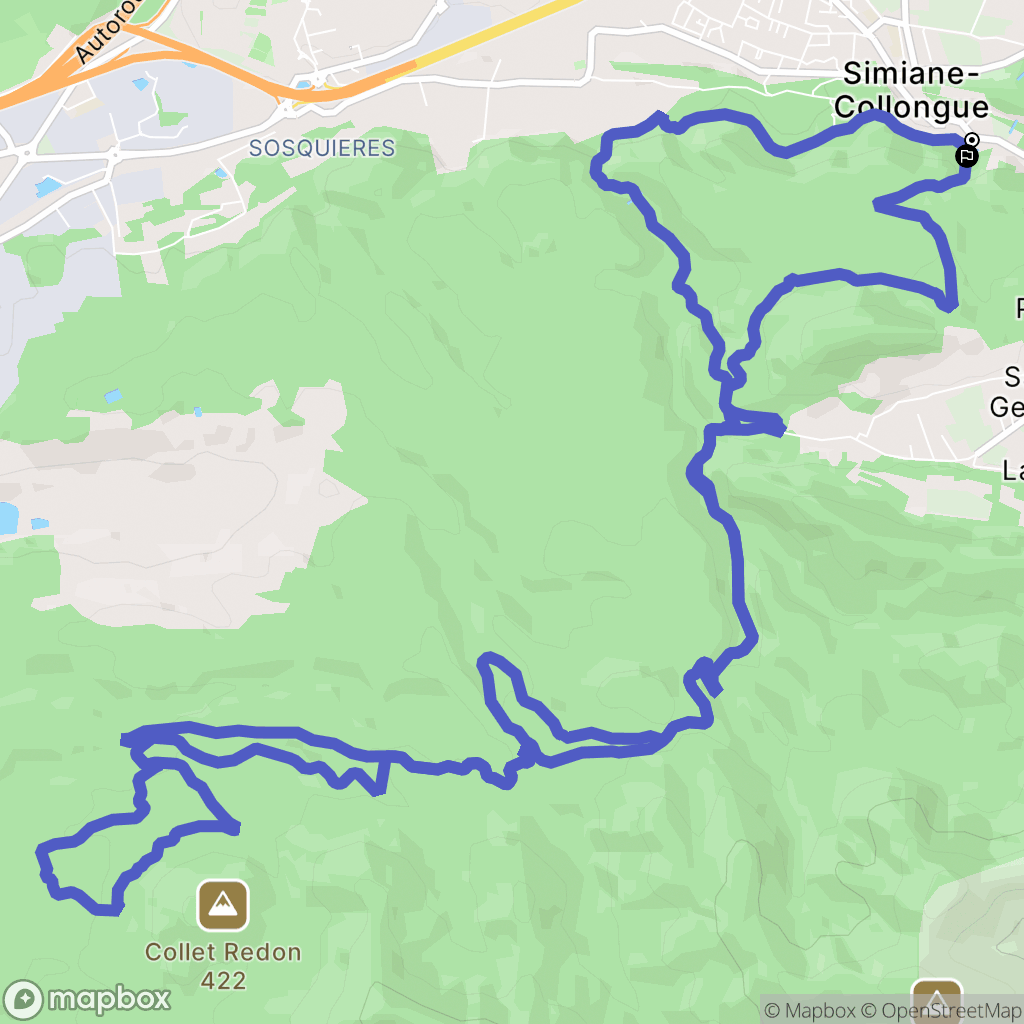 Simiane-Collongue : carte du parcours de randonnée - France