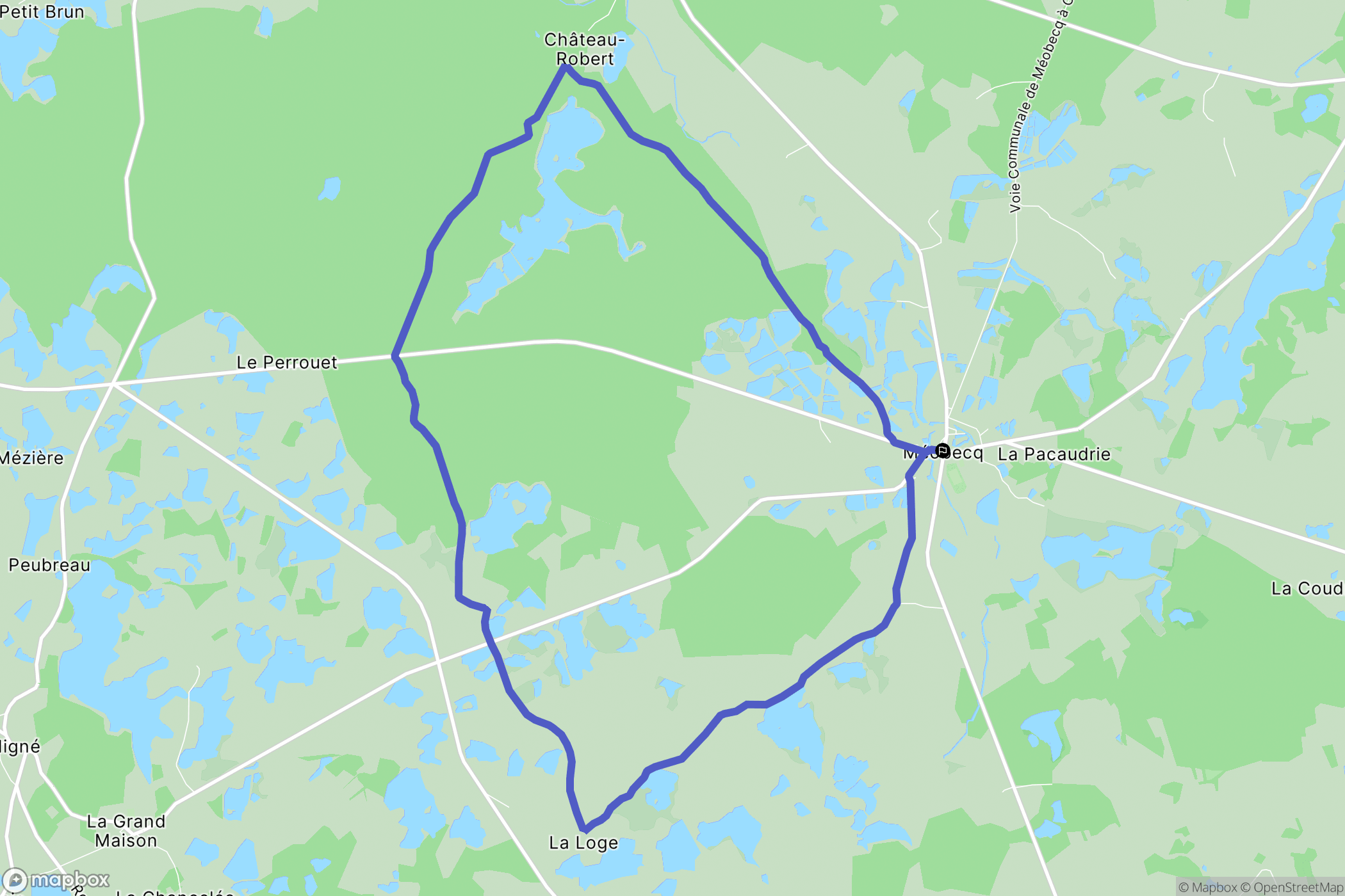 Méobecq : carte du parcours de randonnée - France