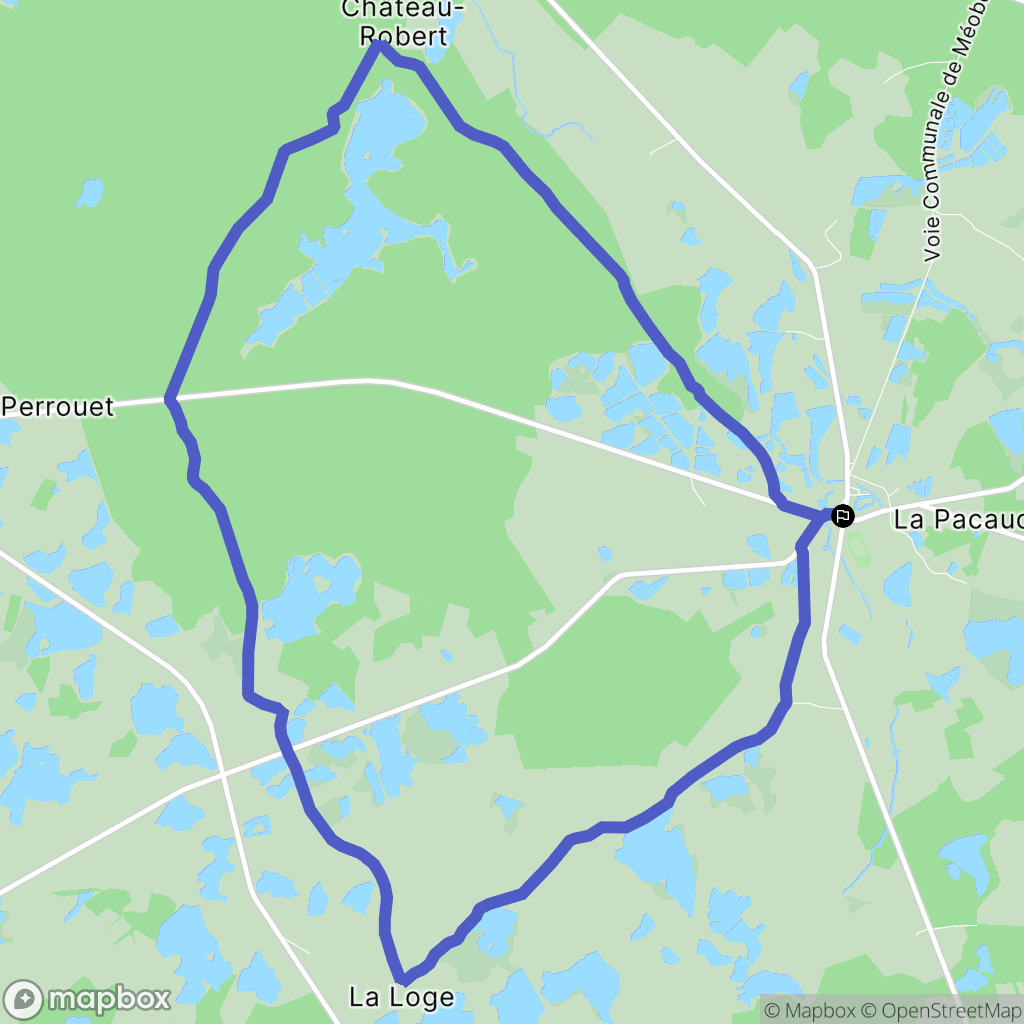 Méobecq : carte du parcours de randonnée - France