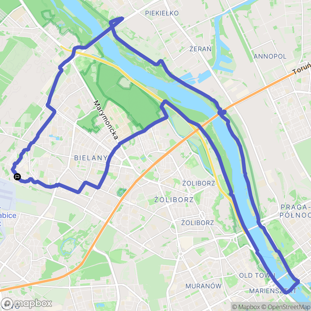 Warszawa: mapa trasy - Poland