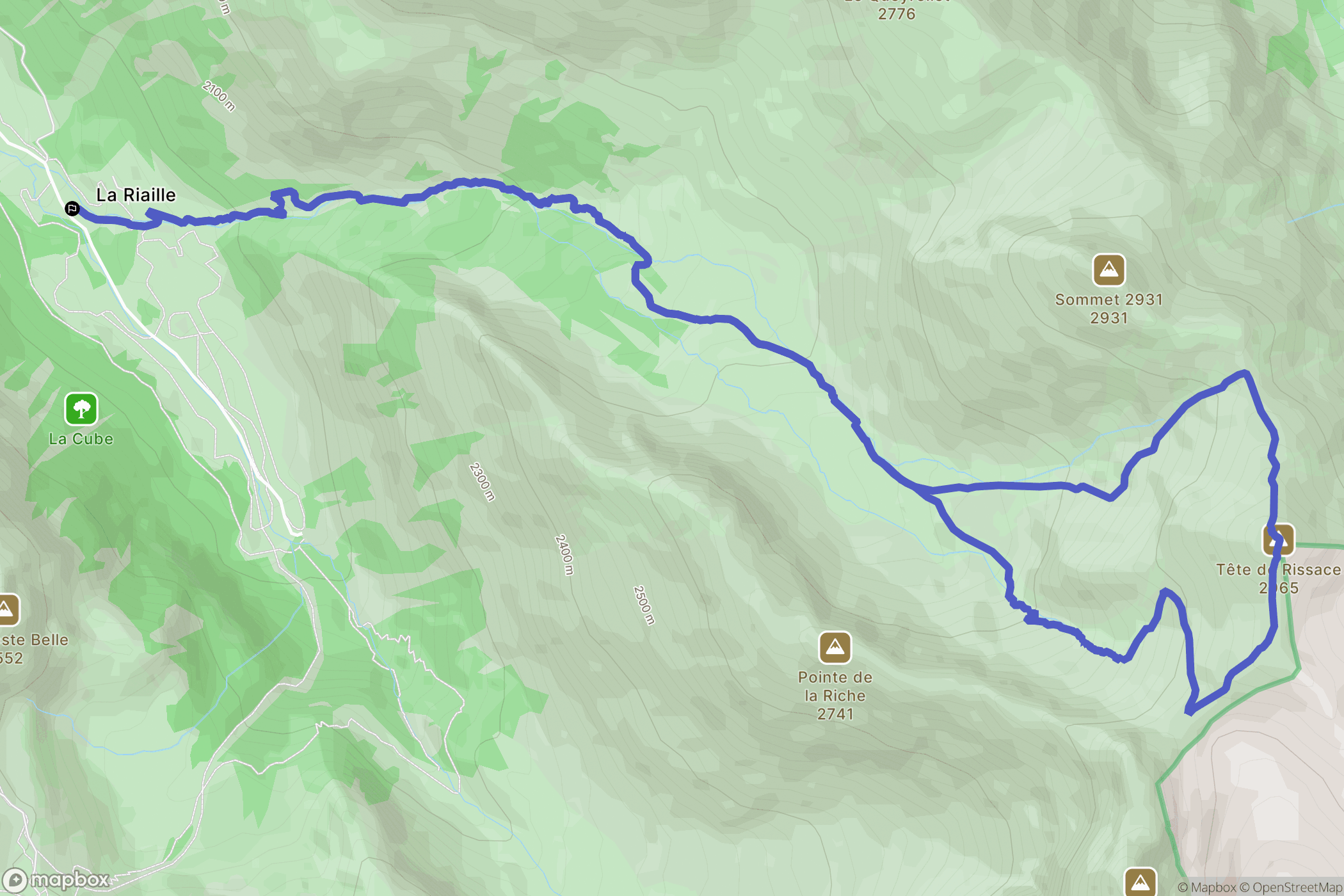 Ceillac : carte du parcours de randonnée - France