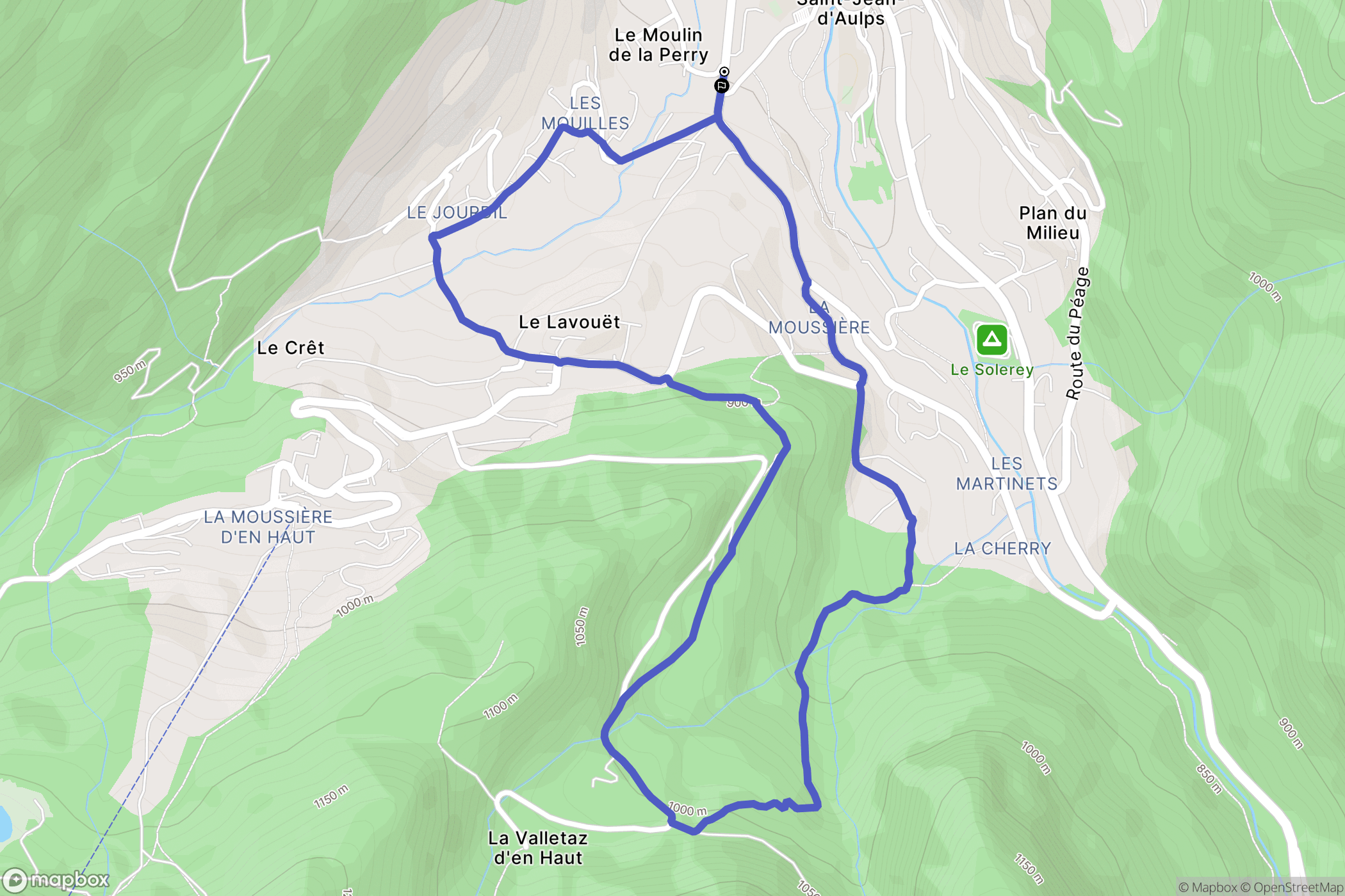 Saint-Jean-d'Aulps : carte du parcours de randonnée - France